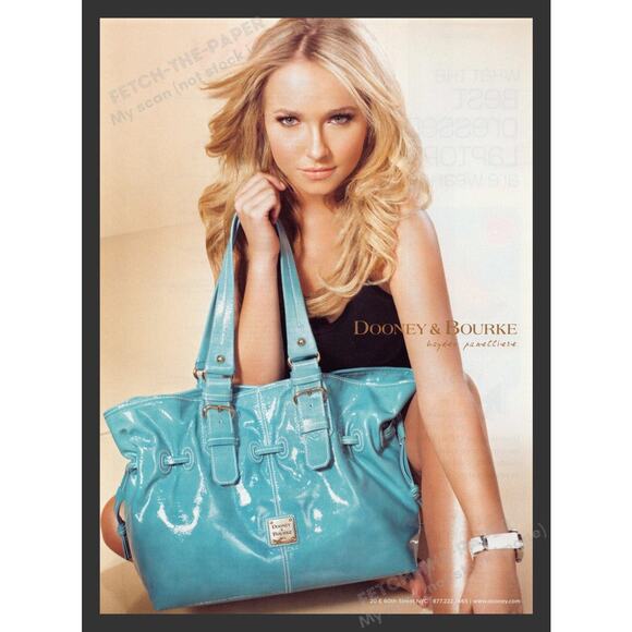 DOONEY & BOURKE Teal Green Chiara Patent Leather Drawstring Tote Handbag - Picture 1 of 16